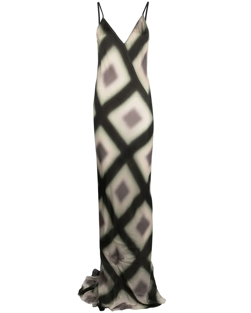 Rick Owens Spaghettikleid mit geometrischem Print - Schwarz Schwarz