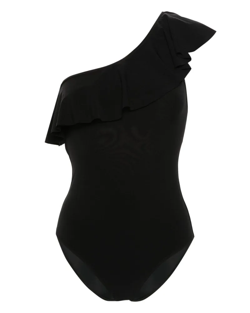 Isabel Marant Sicilya Badeanzug mit Rüschendetail - Schwarz Schwarz