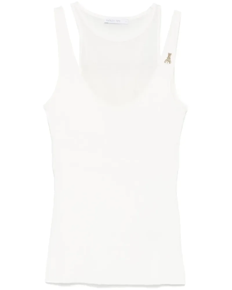 Patrizia Pepe Top im Layering-Look - Weiß Weiß