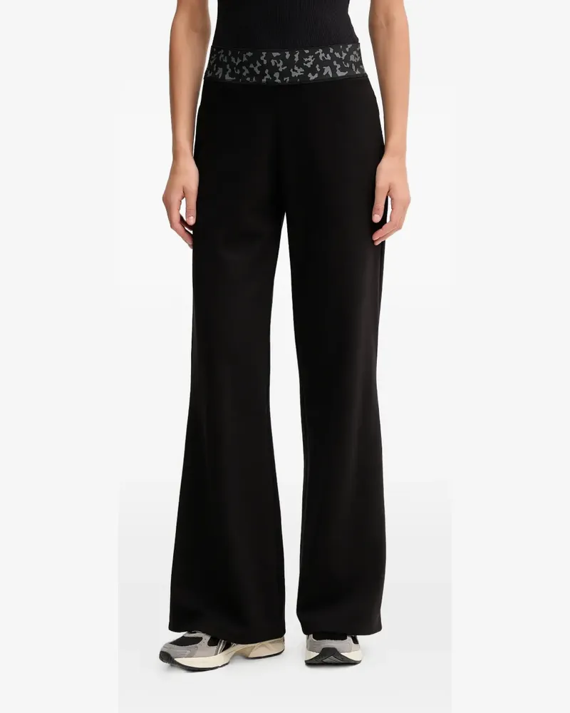 EA7 animal-print-waistband trousers - Schwarz Schwarz