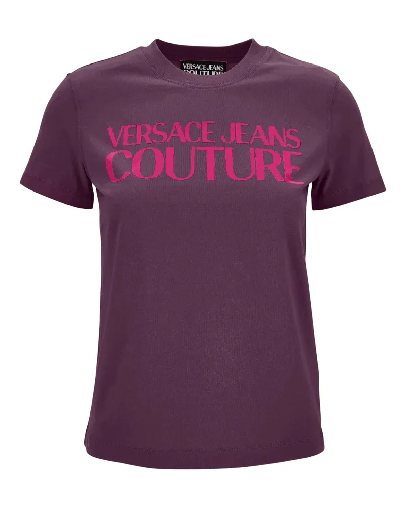 Versace Jeans T-Shirt mit Logo-Print - Violett Violett