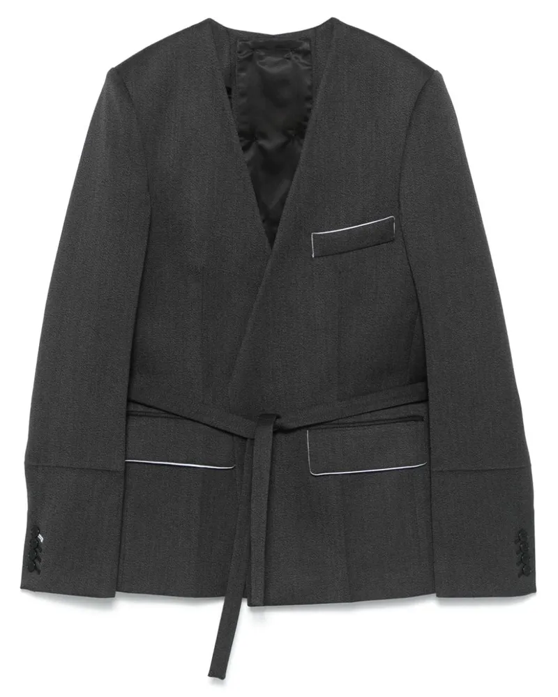 Victoria Beckham Shrunken Blazer ohne Kragen - Grau Grau