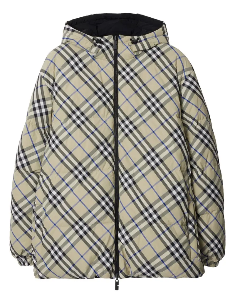 Burberry Wendbare Daunenjacke mit Karo - Nude Nude