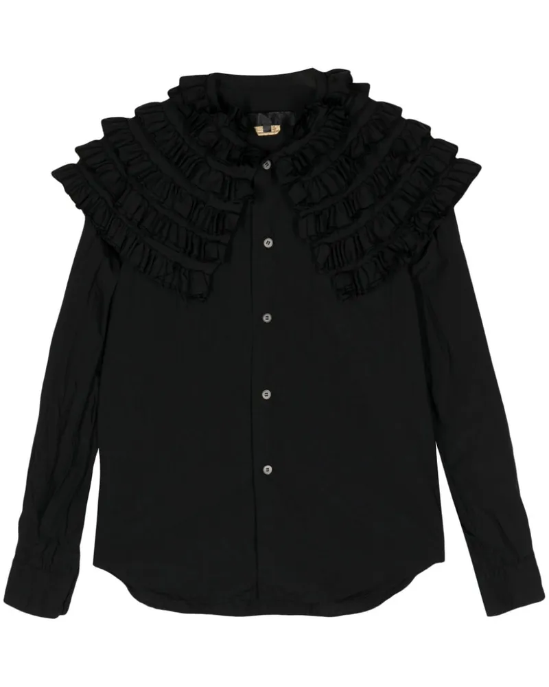 Comme des Garçons Langarmshirt mit Rüschen - Schwarz Schwarz