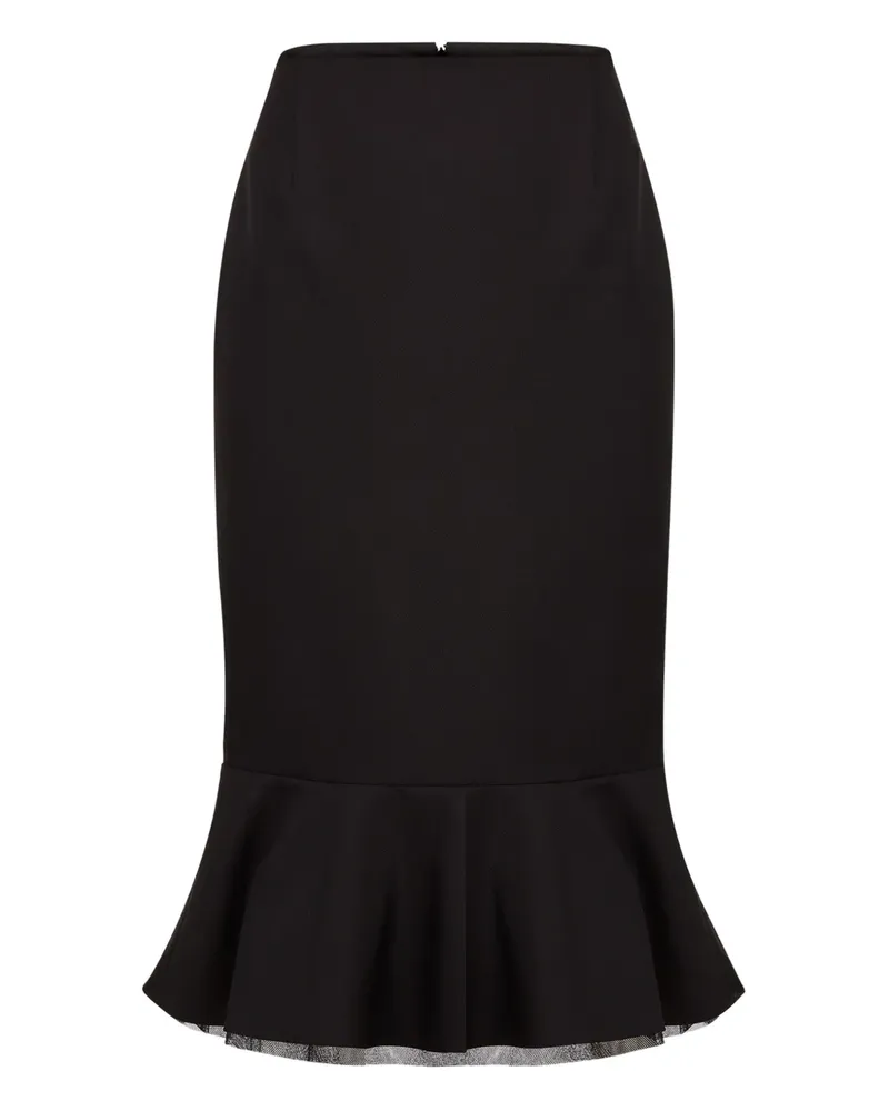 Nina Ricci Rock mit Schößchen - Schwarz Schwarz