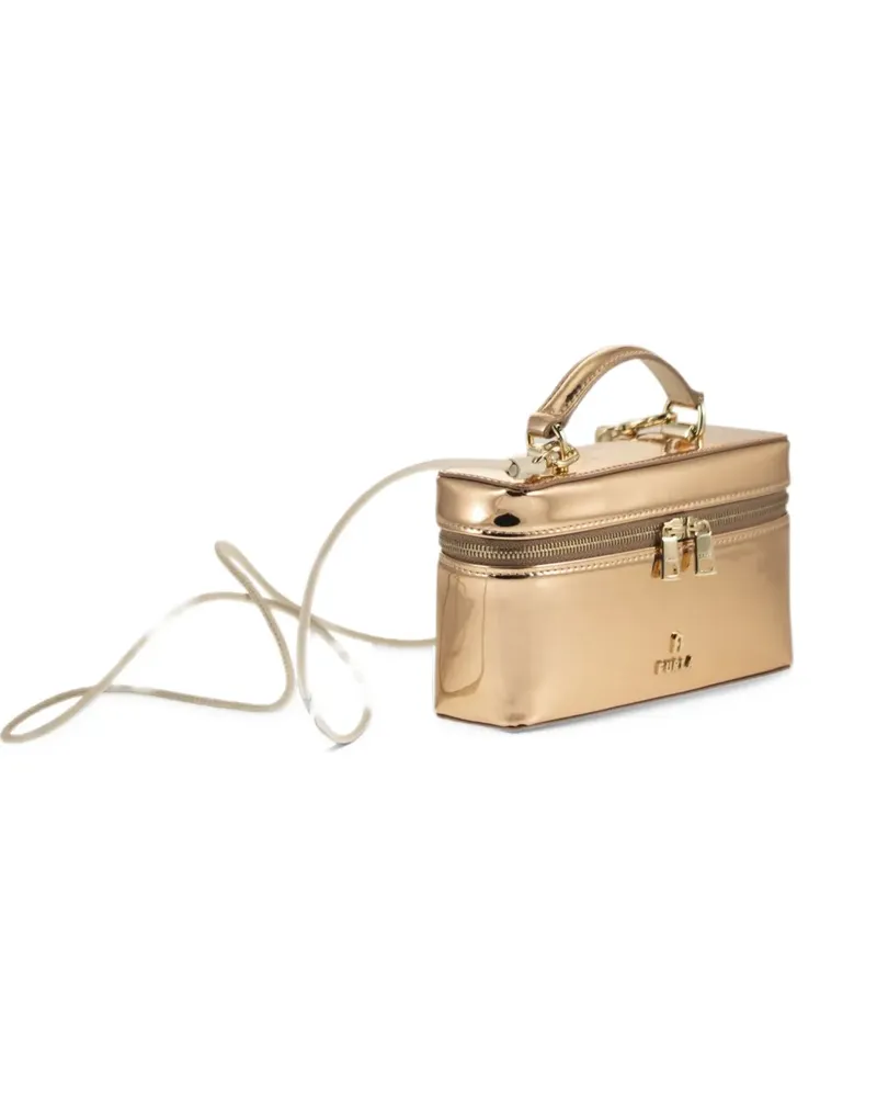 Furla Camelia metallic-effect tote bag - Nude Nude