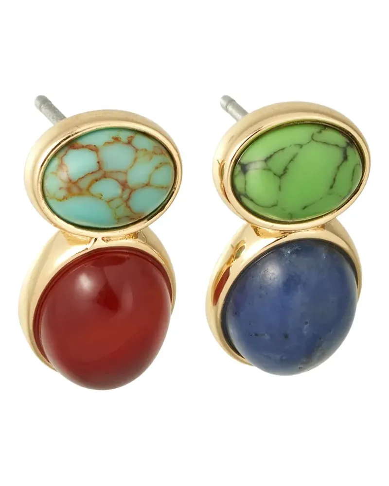 Roxanne Assoulin Goldohrringe mit Schmucksteinen - STONE GOLD BLUE/RED Stone