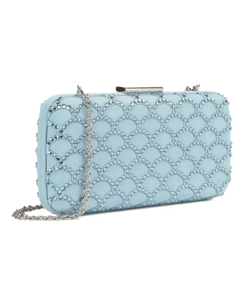 Sergio Rossi Mermaid Clutch mit Kristallen - Blau Blau