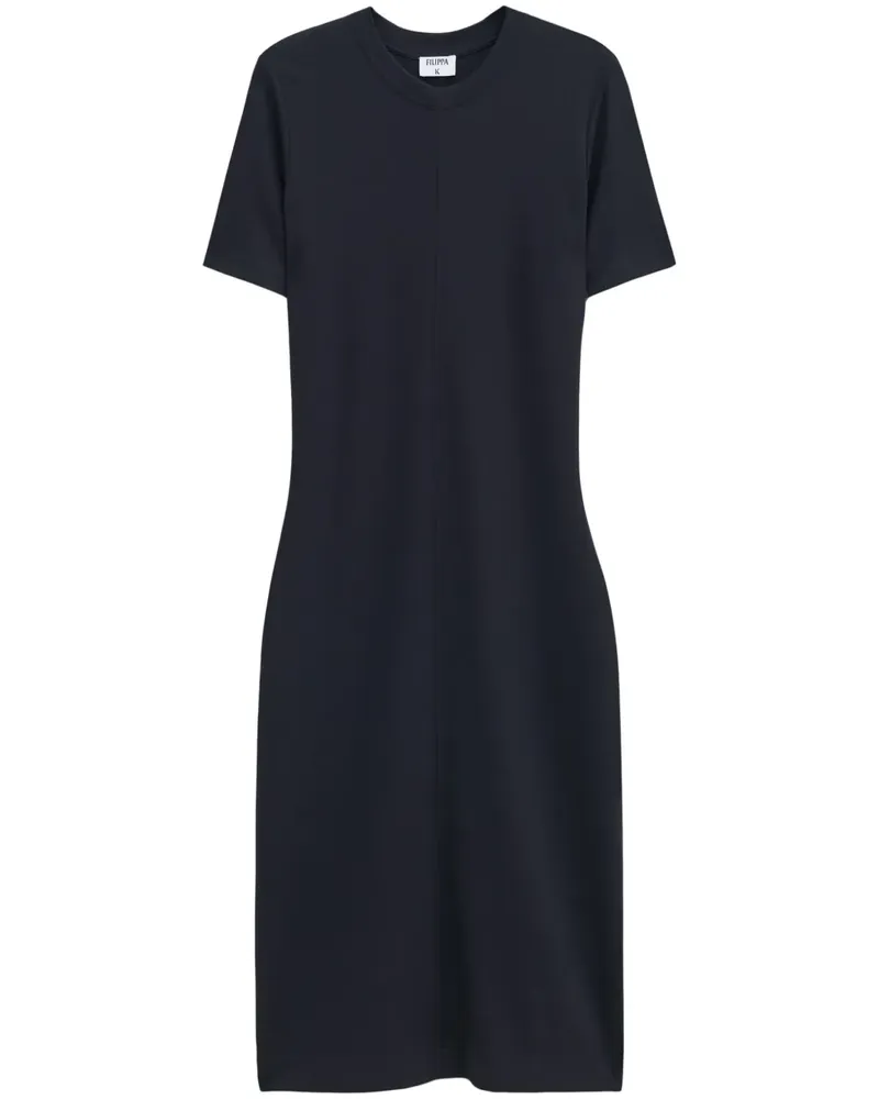Filippa K Kurzärmeliges T-Shirtkleid - Schwarz Schwarz