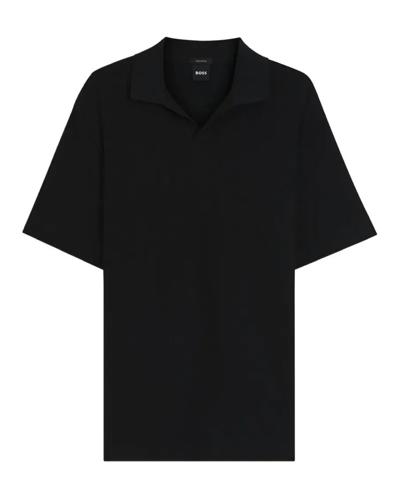 HUGO BOSS jacquard-pattern polo shirt - Schwarz Schwarz