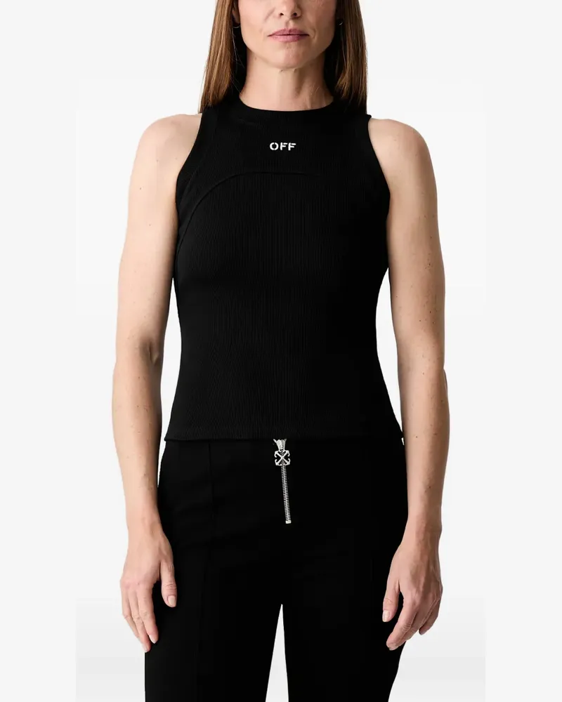 OFF-WHITE Top mit Logo - Schwarz Schwarz