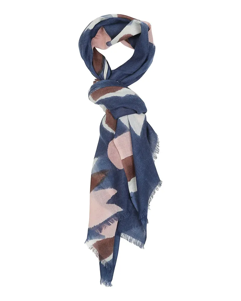 Altea abstract-print wool scarf - Blau Blau