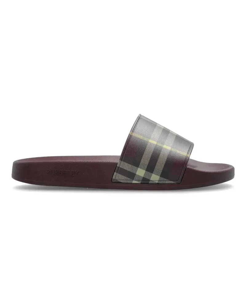 Burberry Furley Pantoletten mit Check - Rot Rot
