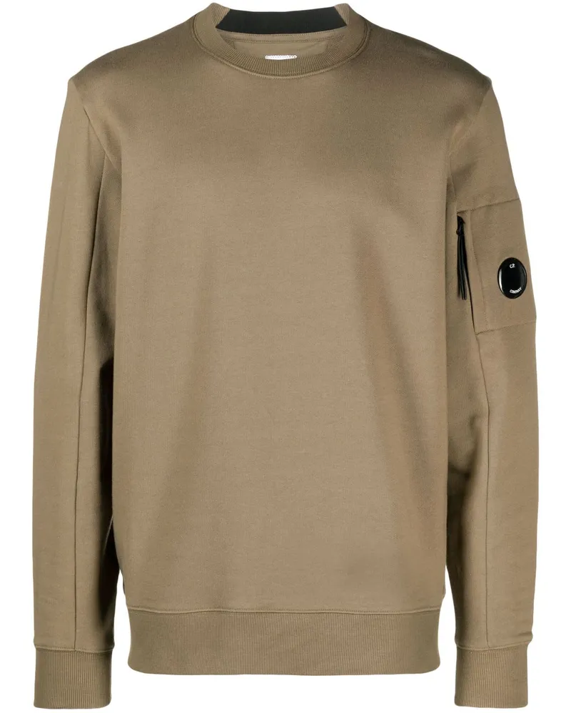 C.P. Company Sweatshirt mit Linsen-Patch Grün