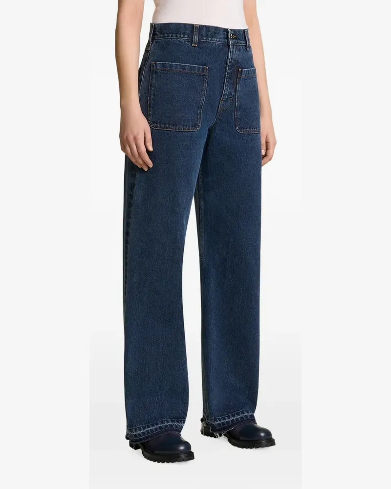 Kiton Bestickte Jeans mit aufgesetzter Tasche - Blau Blau