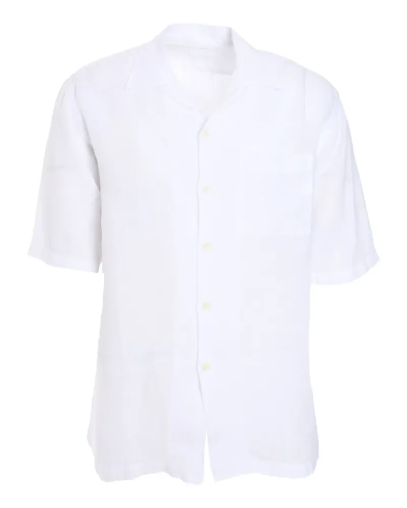 120% Lino Kurzärmeliges Hemd aus Leinen - Weiß Weiß