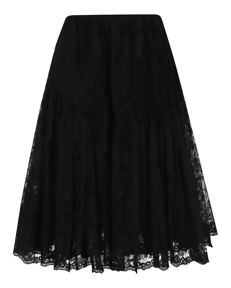 Ermanno Scervino pleated lace midi skirt - Schwarz Schwarz