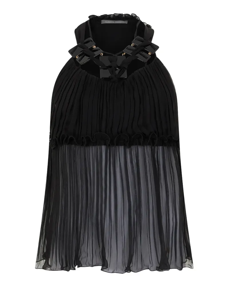 Alberta Ferretti Oberteil mit Rüschen - Schwarz Schwarz