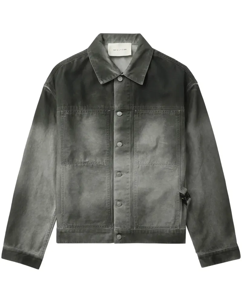 1017 ALYX 9SM Überfärbte Canvas-Hemdjacke - Grün Grün