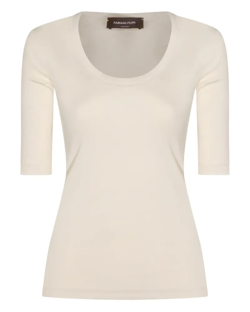 Fabiana Filippi scoop-neck T-shirt - Nude Nude