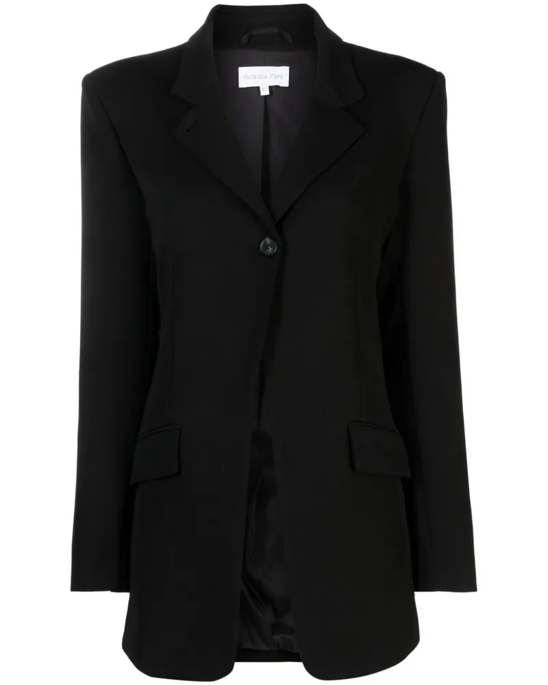 Patrizia Pepe Twill-Blazer mit Schnalle Schwarz