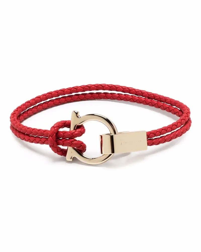 Ferragamo Geflochtenes Lederarmband - Rot Rot