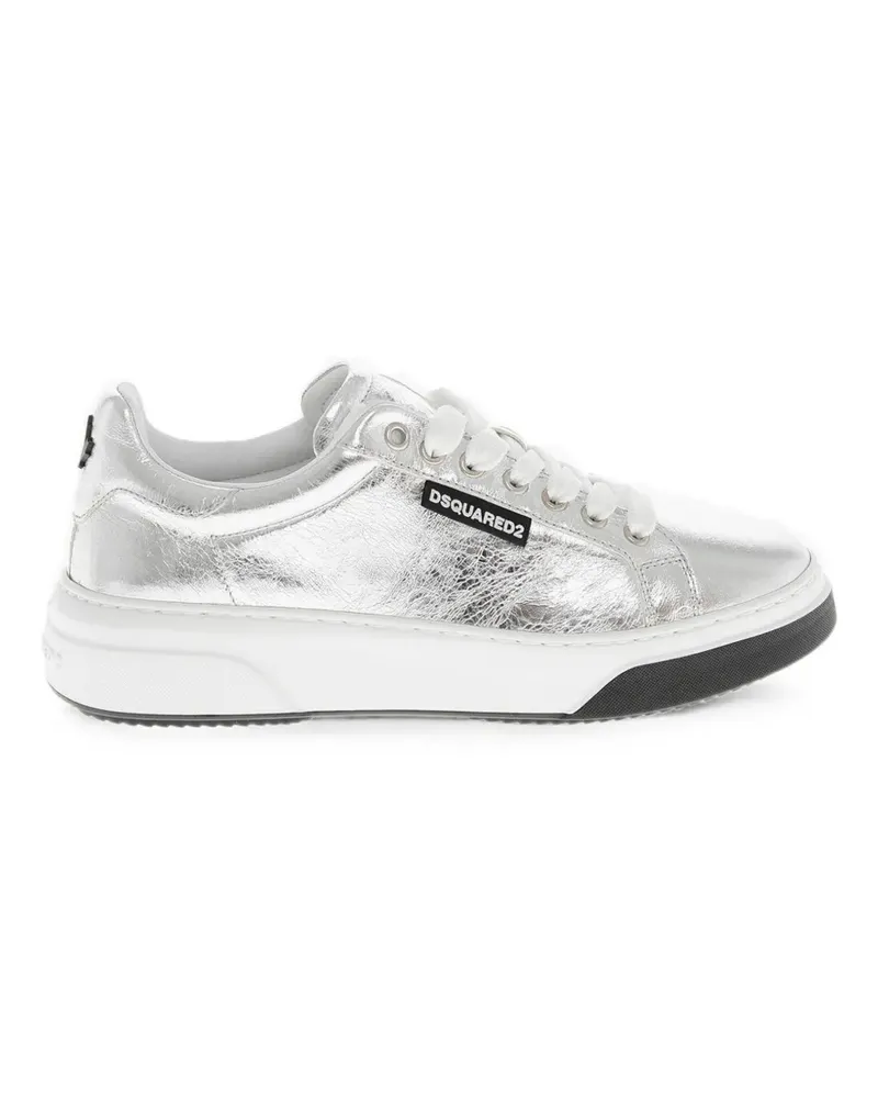 Dsquared2 Strukturierte Metallic-Sneakers - Silber Silber