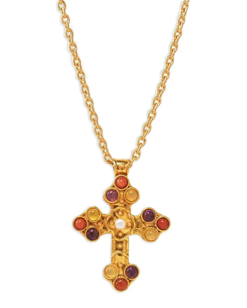 Sylvia Toledano Cross Halskette mit Schmuckstein - Gold Gold