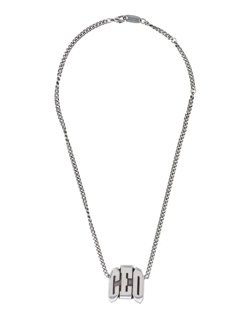 Balenciaga Halskette mit CEO-Schild - Silber Silber
