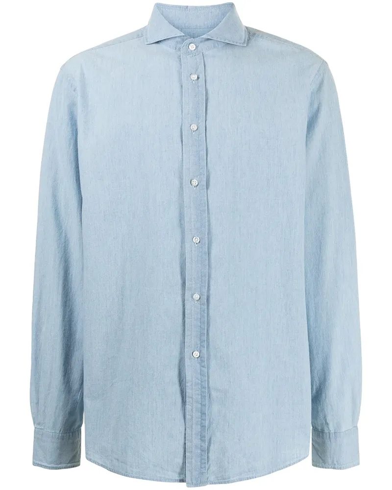 Ralph Lauren Jeanshemd mit Haifisch-Kragen - Blau Blau