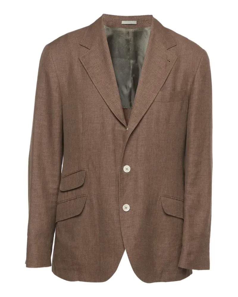 Brunello Cucinelli Sakko mit Hahnentrittmuster - Braun Braun