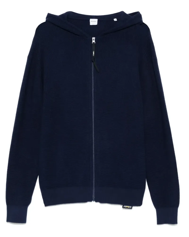 ASPESI Gestrickter Hoodie - Blau Blau