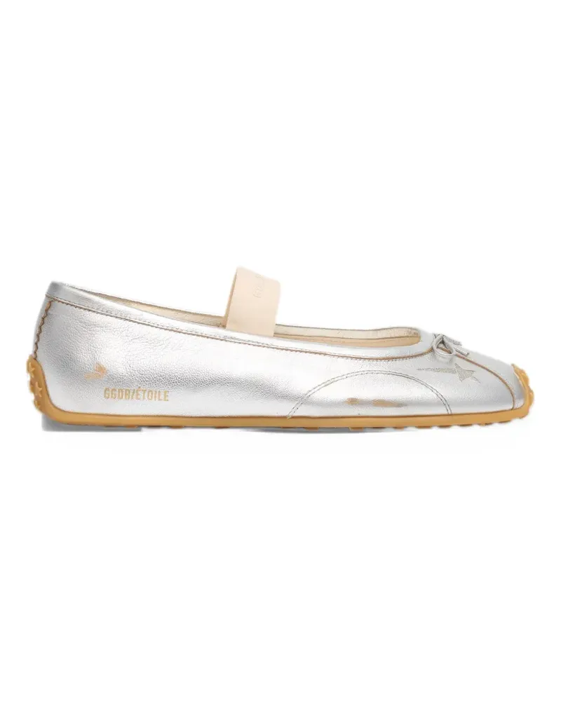 Golden Goose Étoile Leder-Sneakers mit Stickerei - Silber Silber