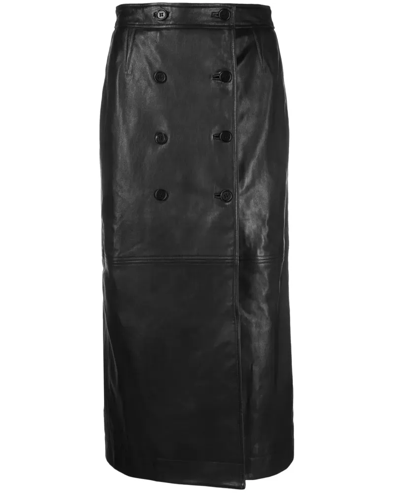 Alberta Ferretti Bleistiftrock aus Leder - Schwarz Schwarz