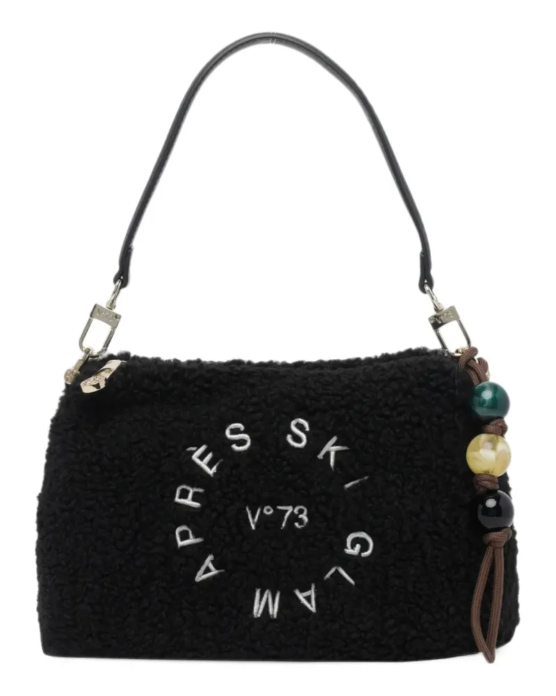 V°73 Ski Glam logo-embroidery shoulder bag - Schwarz Schwarz
