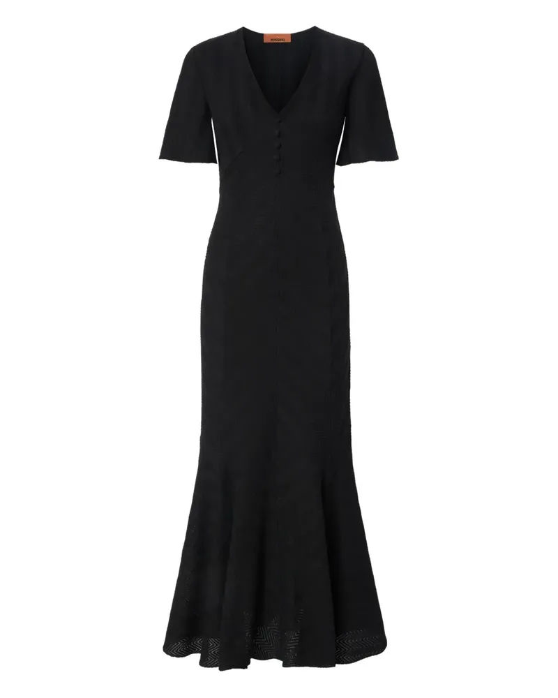 Missoni Midikleid mit V-Ausschnitt - Schwarz Schwarz