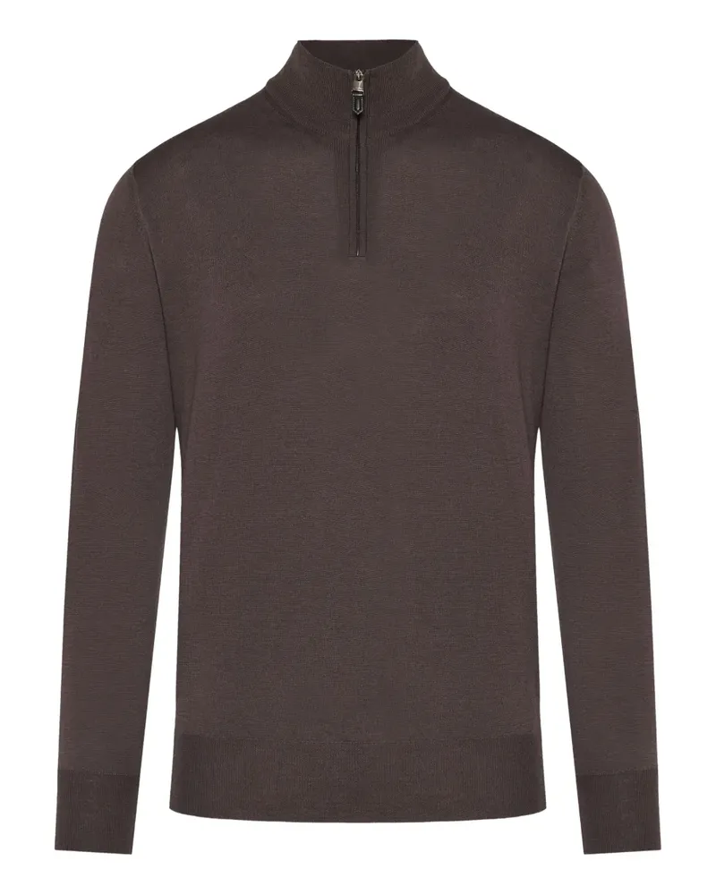 Canali Klassisches Poloshirt - Braun Braun