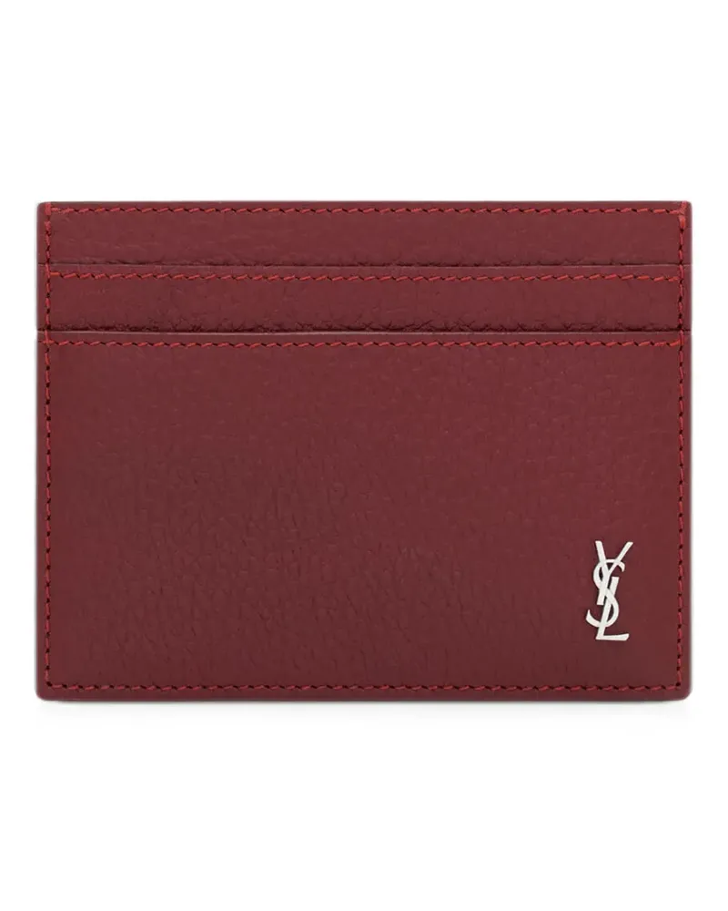 Saint Laurent Cassandre-plaque card holder - Rot Rot