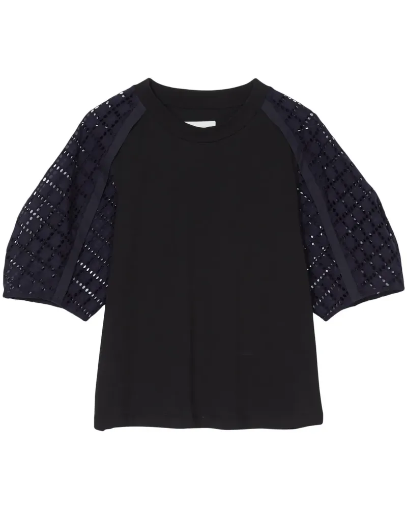 3.1 phillip lim Oberteil mit Spitzeneinsätzen - Schwarz Schwarz
