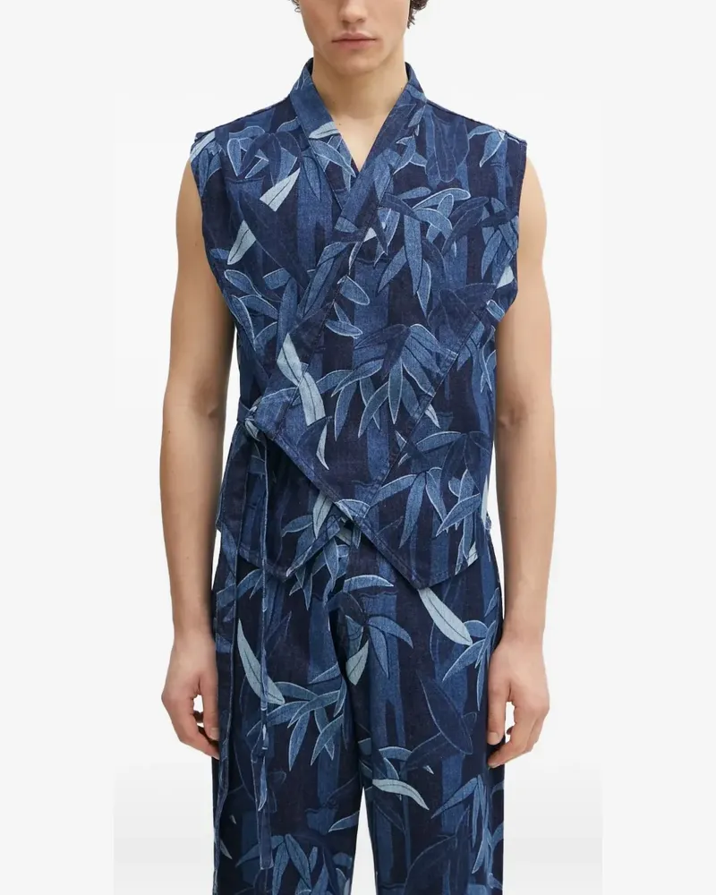 Kenzo Camo Weste mit Chiku-Ring - Blau Blau