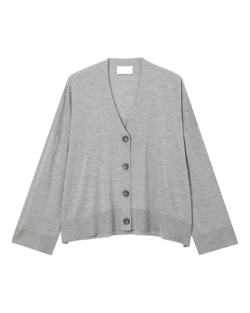 ENFÖLD Cardigan mit V-Ausschnitt - Grau Grau