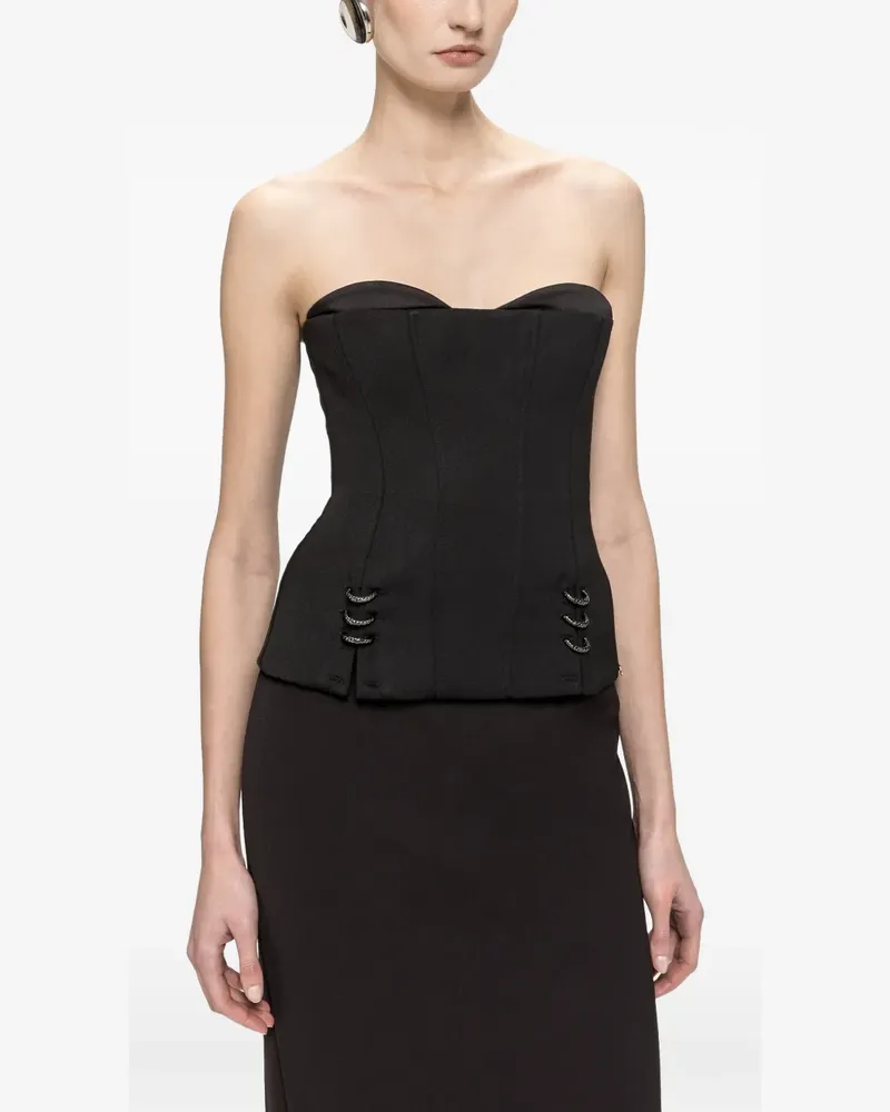 NISSA wool corset top - Schwarz Schwarz