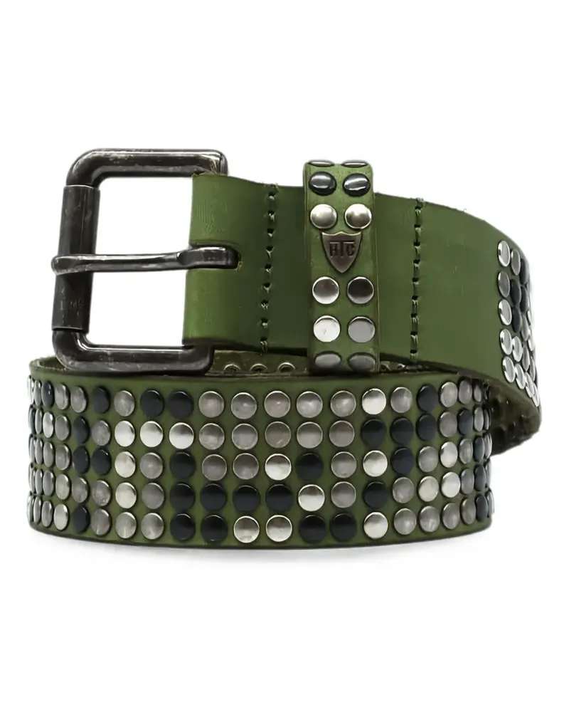HTC Hollywood Trading Company stud-embellished leather belt - Grün Grün