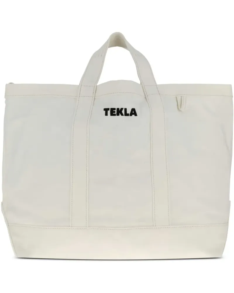 TEKLA Shopper mit Logo-Print - Weiß Weiß