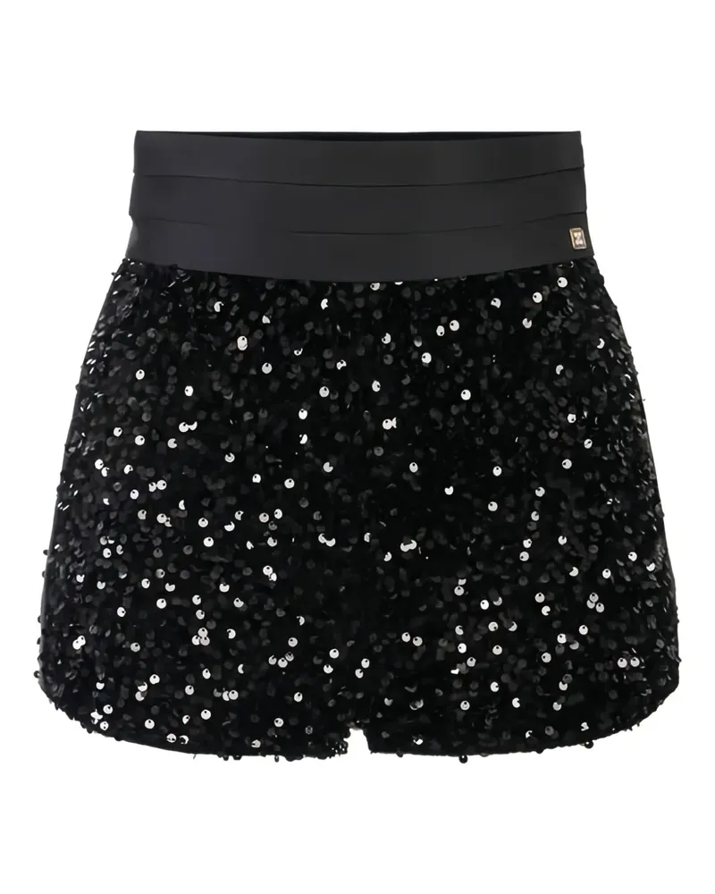 Elisabetta Franchi Shorts mit Pailletten - Schwarz Schwarz