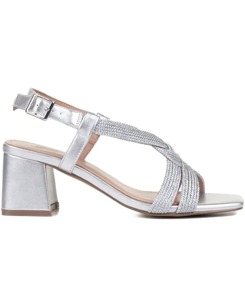 Bibi Lou 60mm braided-leather block-heel sandals - Silber Silber