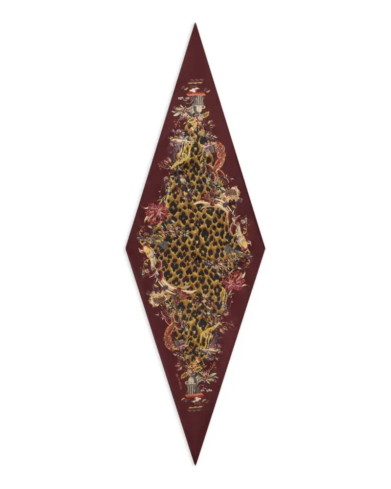 Etro Schal in Rautenform mit Leopardenmotiv - Rot Rot