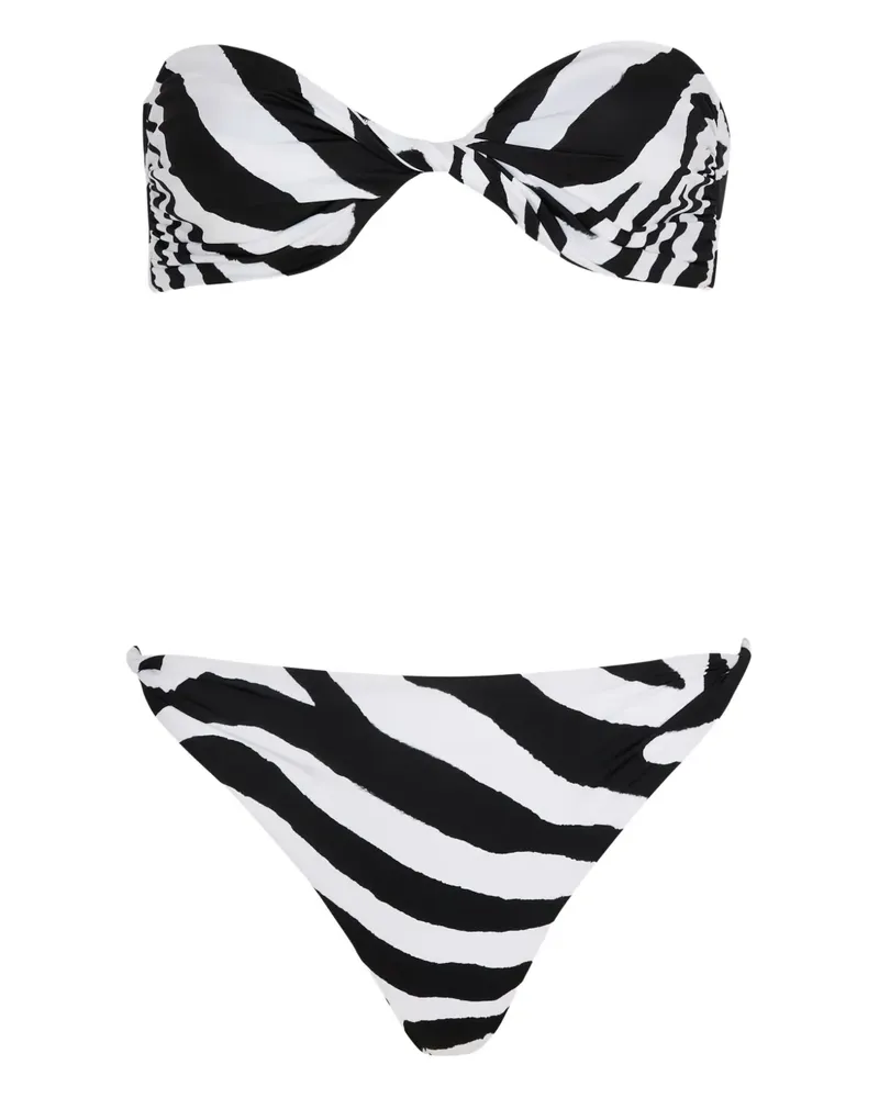 Balmain Bikini mit Zebramuster - Weiß Weiß