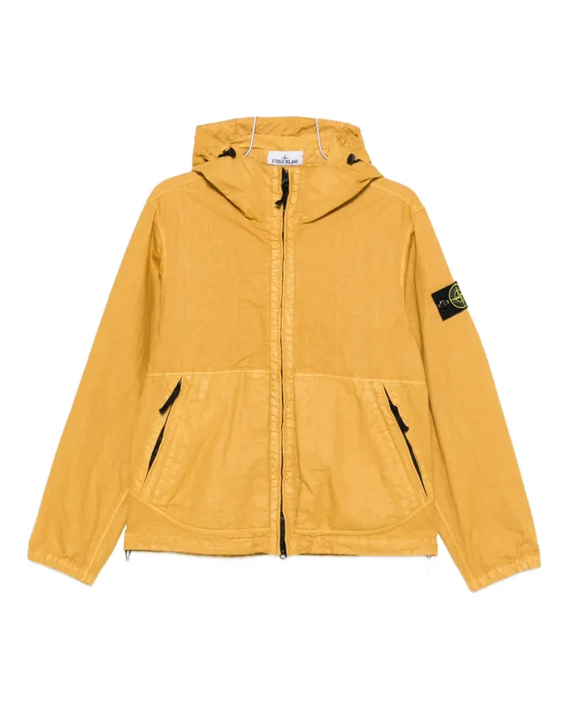 Stone Island zip-up hooded jacket - Gelb Gelb