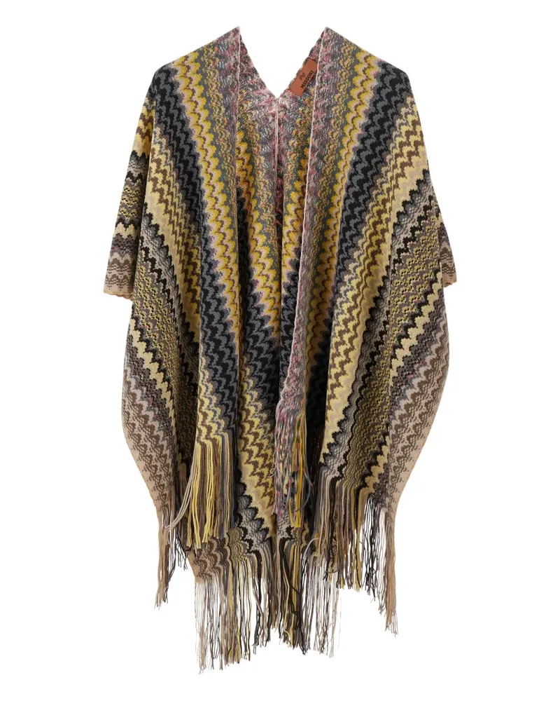 Missoni Poncho mit Fransen - Gelb Gelb